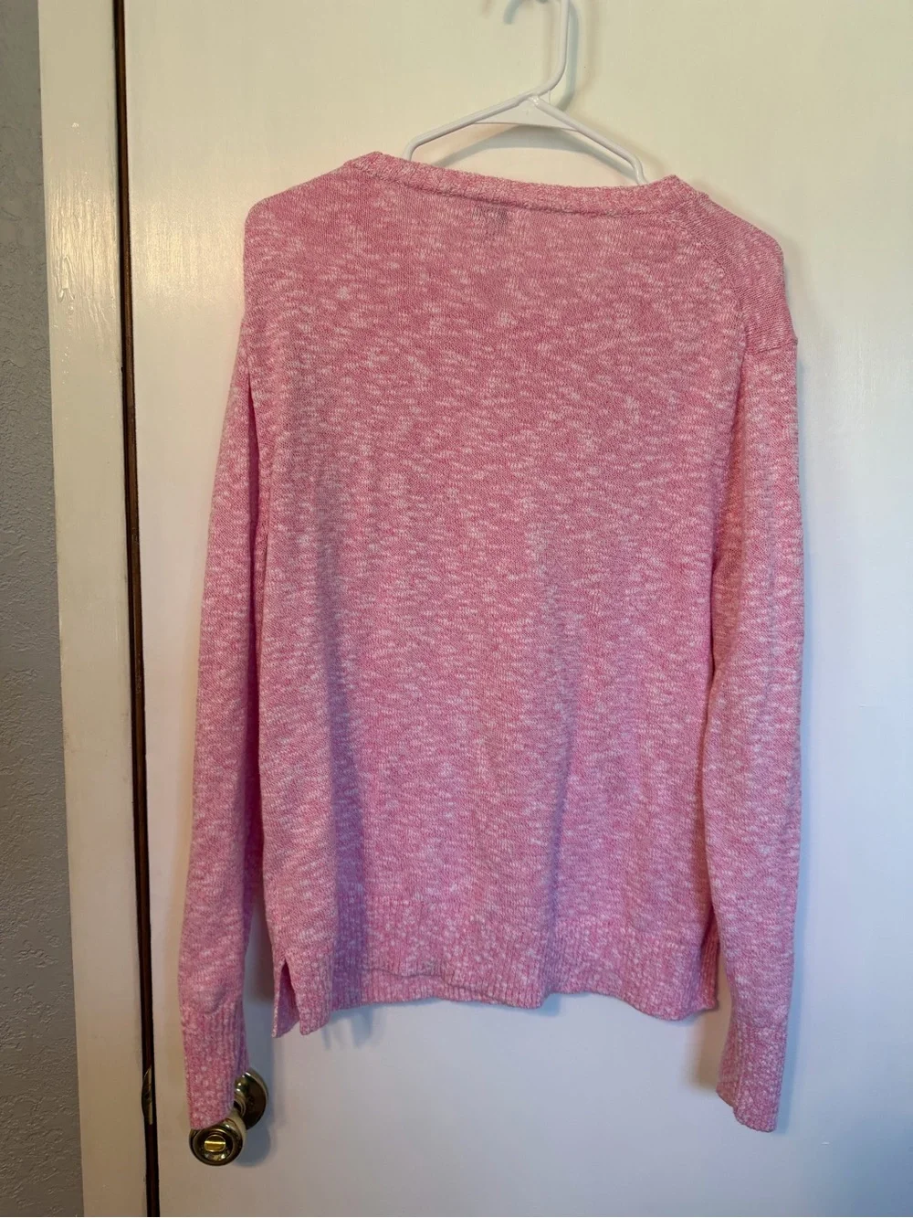 J. Crew Pink Marled Crewneck Sweater